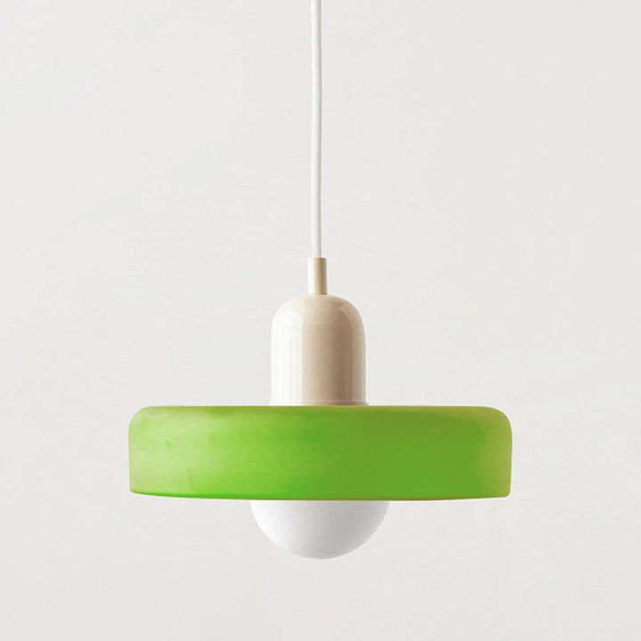 Colourful Pendant Lamp in Bauhaus Style - StiloGlas-Beige-Icy Green-25 x 18 cm-State of Style