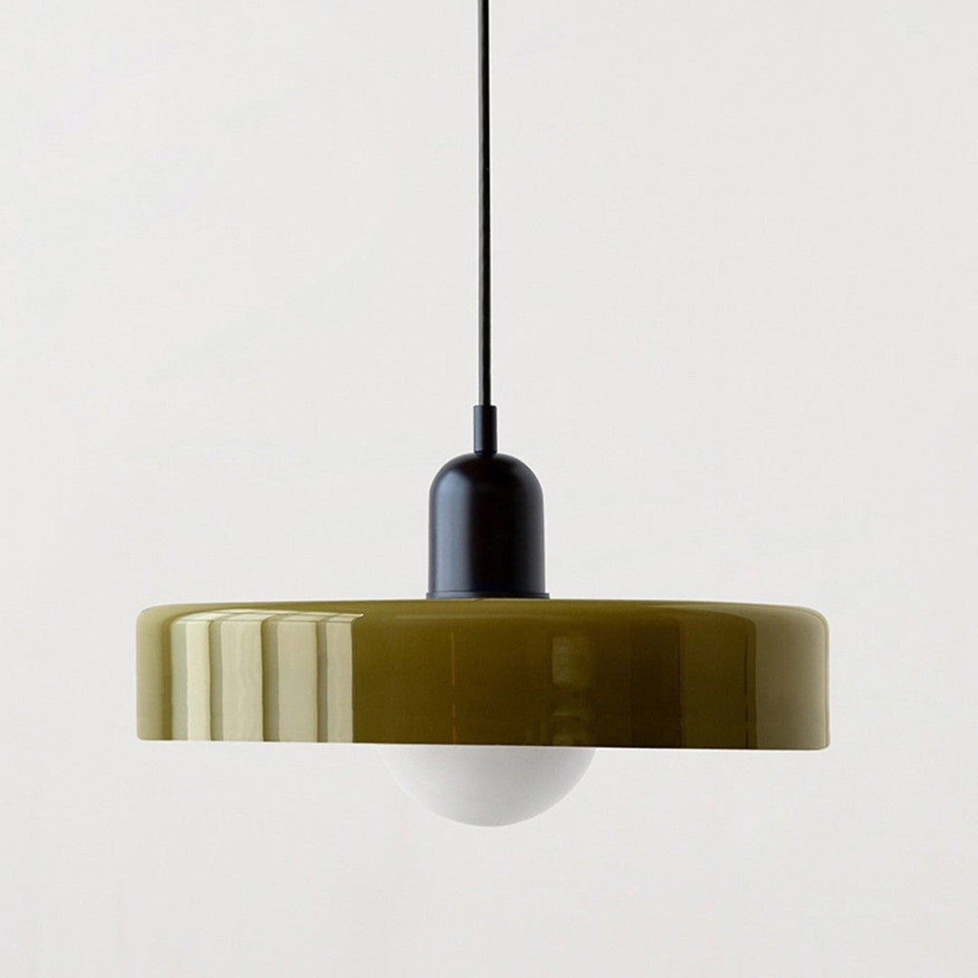 Colourful Pendant Lamp in Bauhaus Style - StiloGlas-Black-Green-25 x 18 cm-State of Style