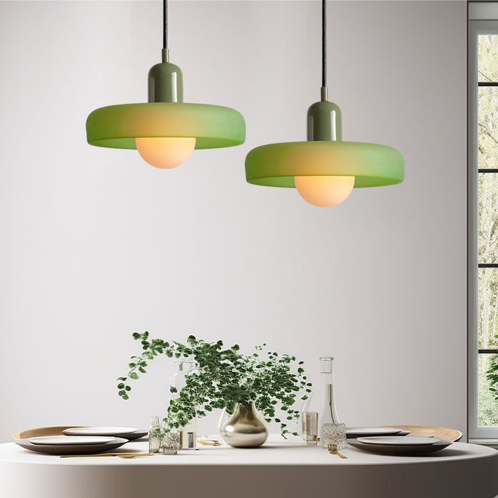 Colourful Pendant Lamp in Bauhaus Style - StiloGlas-Green-Icy Green-25 x 18 cm-State of Style
