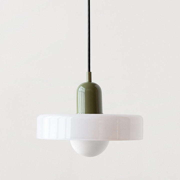 Colourful Pendant Lamp in Bauhaus Style - StiloGlas-Green-White-25 x 18 cm-State of Style
