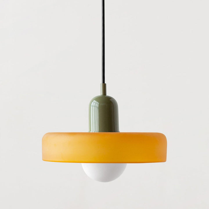 Colourful Pendant Lamp in Bauhaus Style - StiloGlas-Green-Yellow-25 x 18 cm-State of Style