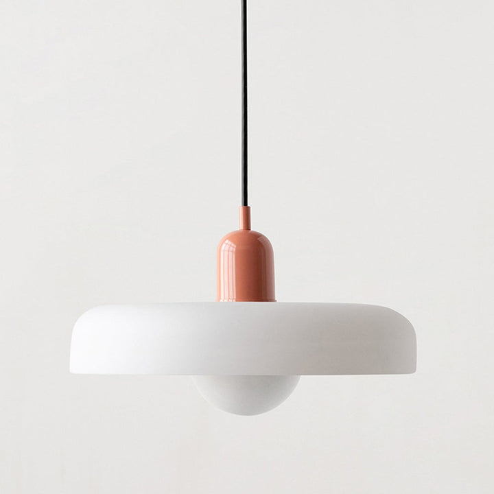 Colourful Pendant Lamp in Bauhaus Style - StiloGlas-Pink-White-25 x 18 cm-State of Style