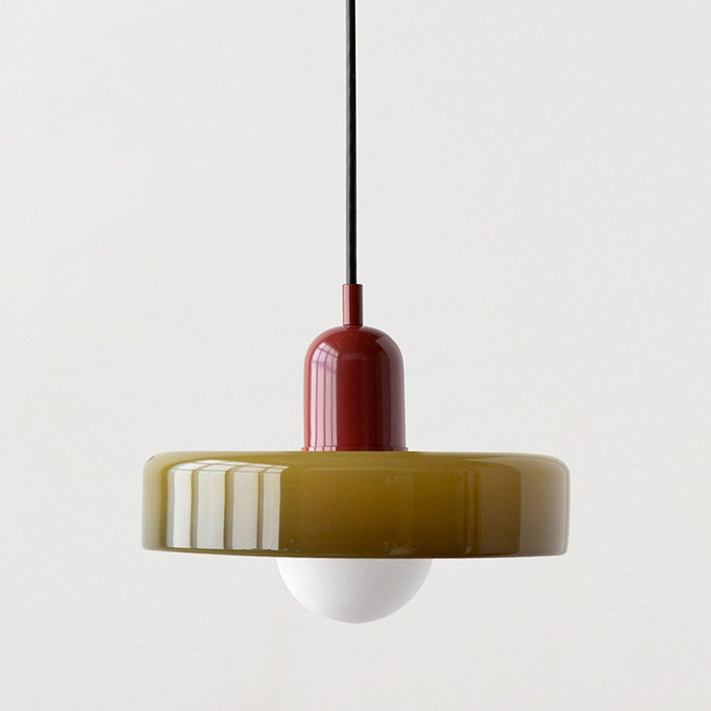 Colourful Pendant Lamp in Bauhaus Style - StiloGlas-Red-Green-25 x 18 cm-State of Style