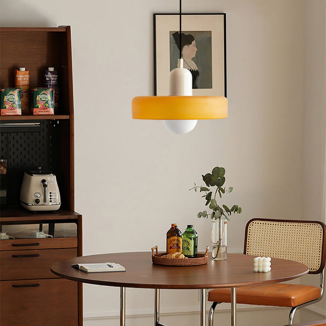 Colourful Pendant Lamp in Bauhaus Style - StiloGlas-Red-Green-25 x 18 cm-State of Style