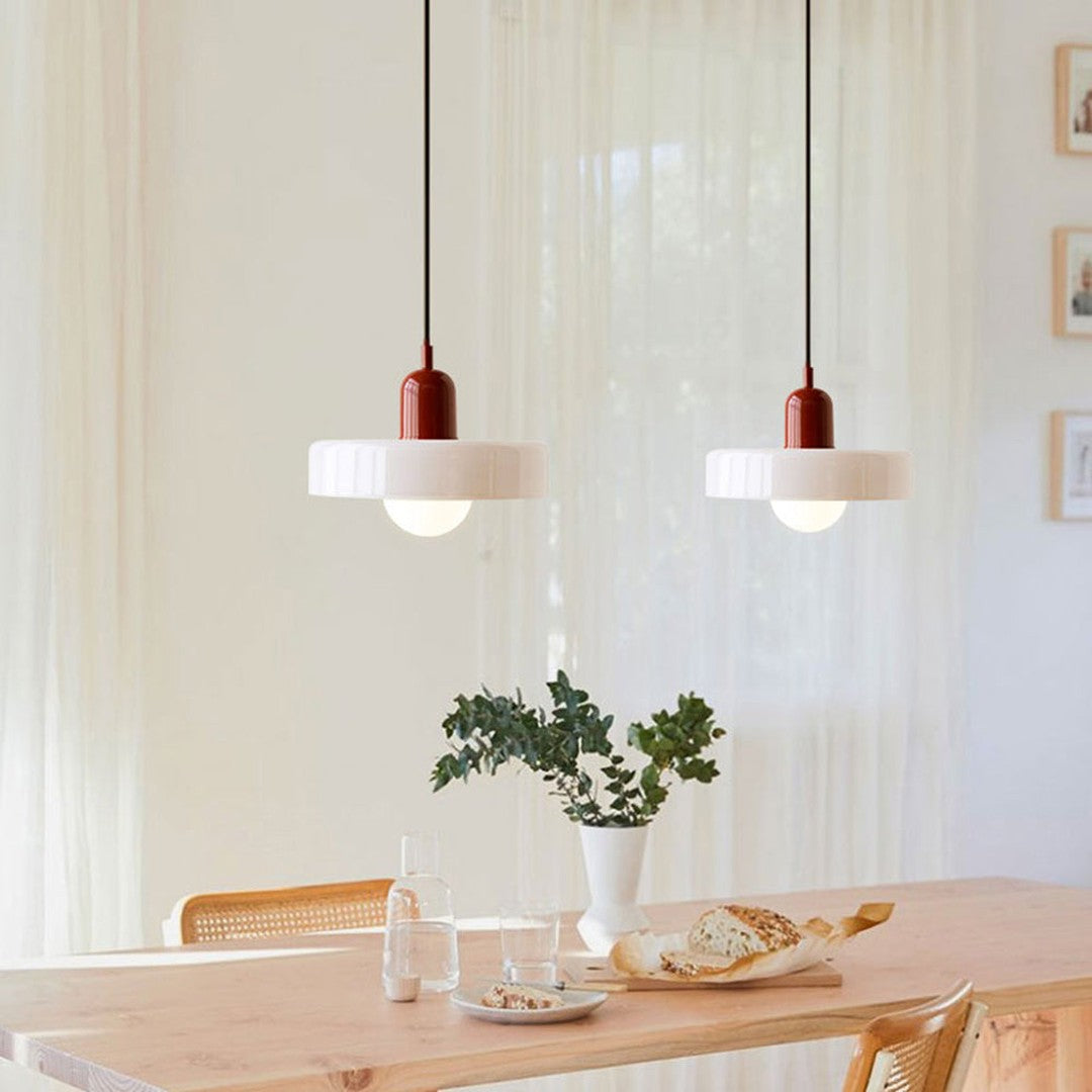 Colourful Pendant Lamp in Bauhaus Style - StiloGlas-Red-Green-25 x 18 cm-State of Style