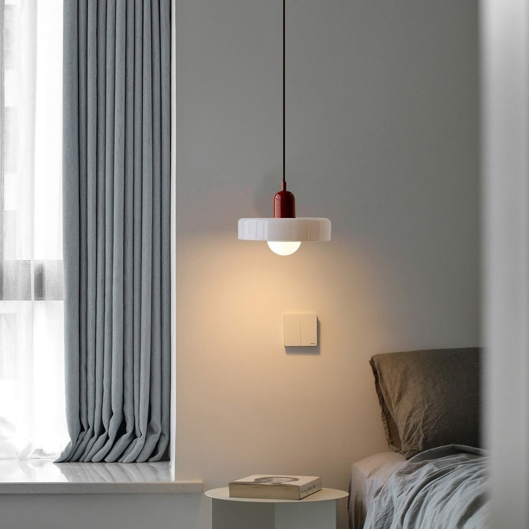 Colourful Pendant Lamp in Bauhaus Style - StiloGlas-Red-Green-25 x 18 cm-State of Style