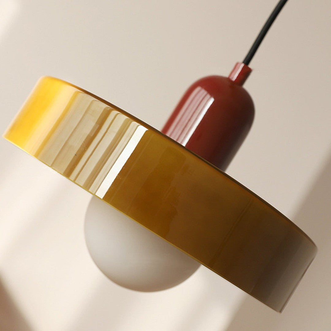 Colourful Pendant Lamp in Bauhaus Style - StiloGlas-Red-Green-25 x 18 cm-State of Style