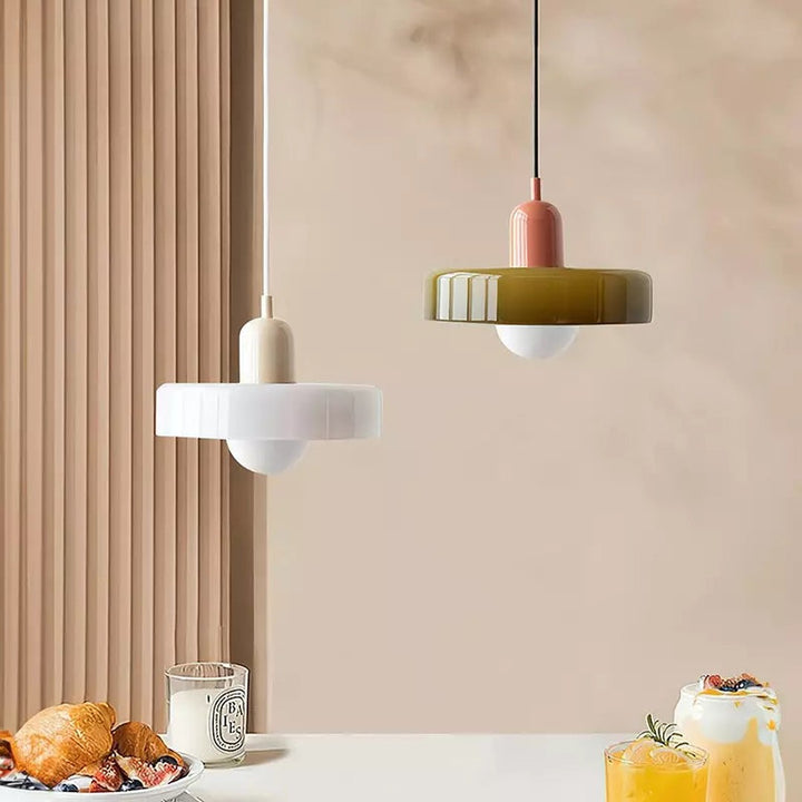 Colourful Pendant Lamp in Bauhaus Style - StiloGlas-Red-Green-25 x 18 cm-State of Style