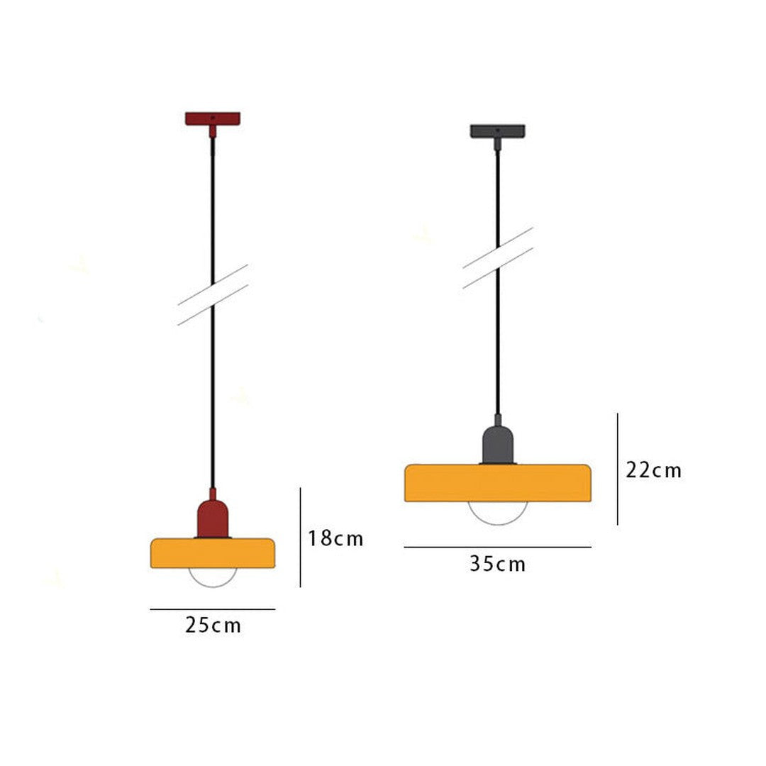 Colourful Pendant Lamp in Bauhaus Style - StiloGlas-Red-Green-25 x 18 cm-State of Style