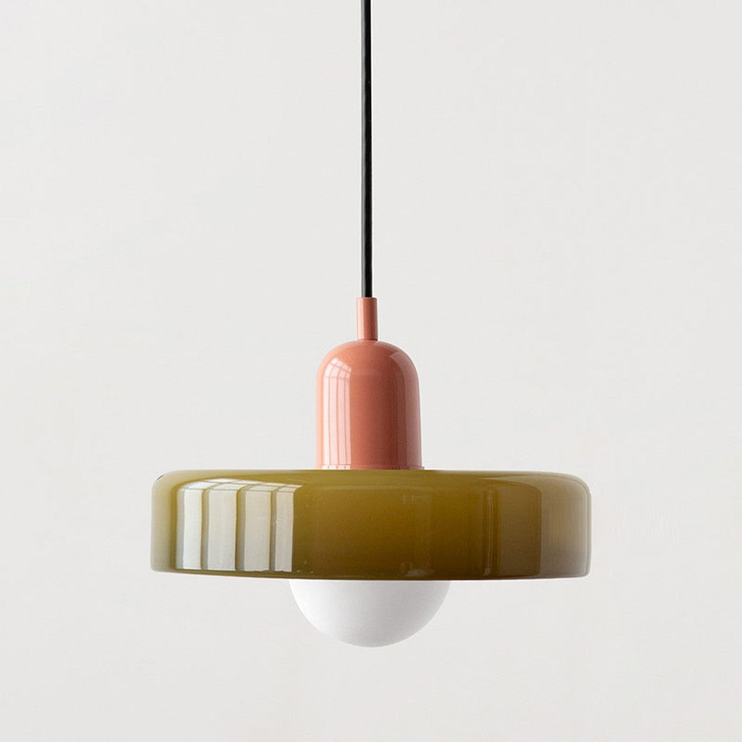 Colourful Pendant Lamp in Bauhaus Style - StiloGlas-Red-Green-25 x 18 cm-State of Style