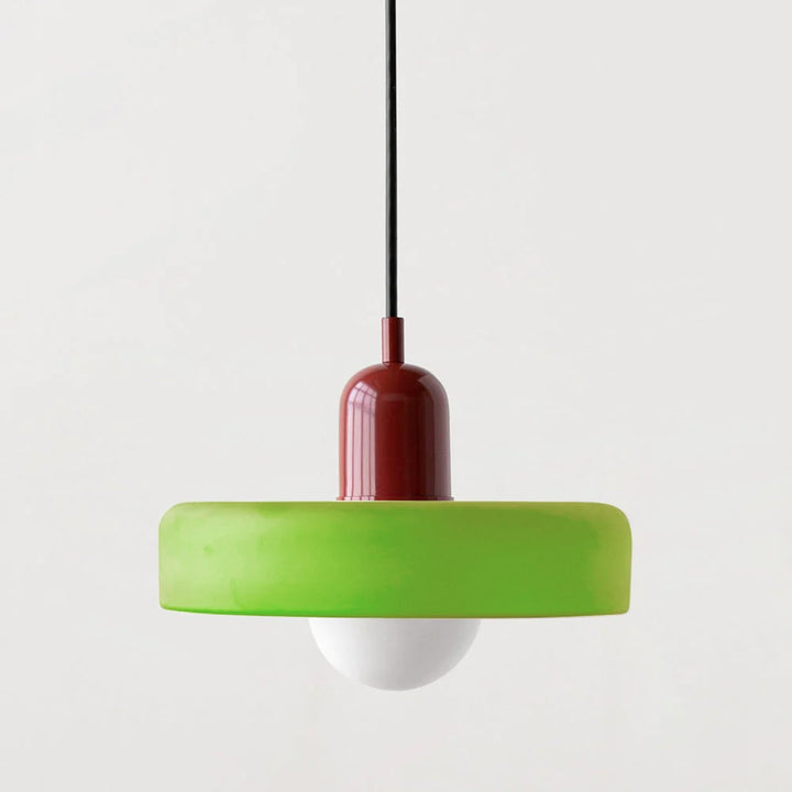 Colourful Pendant Lamp in Bauhaus Style - StiloGlas-Red-Icy Green-25 x 18 cm-State of Style