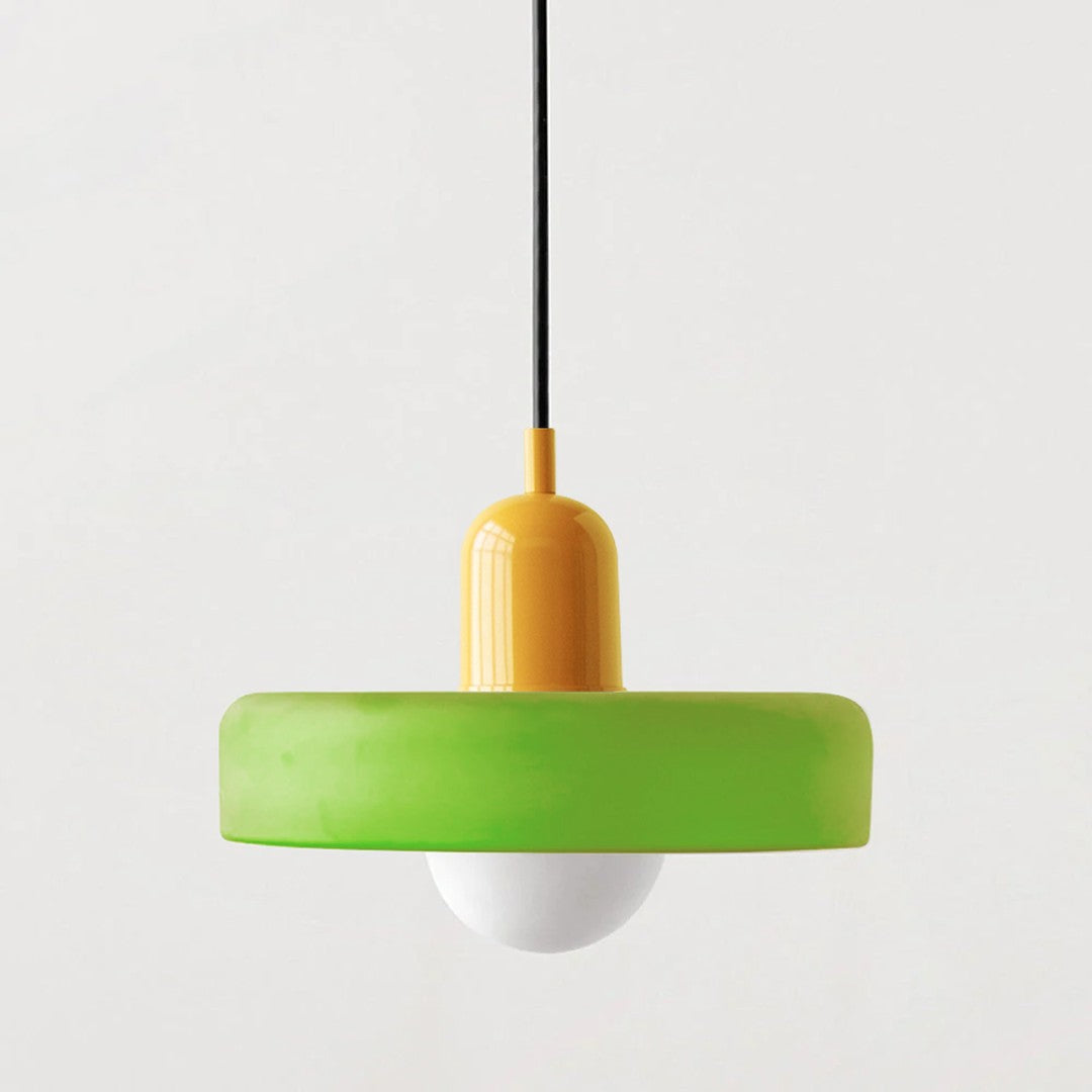Colourful Pendant Lamp in Bauhaus Style - StiloGlas-Yellow-Icy Green-25 x 18 cm-State of Style