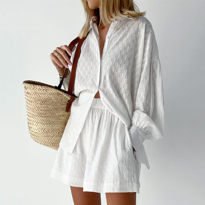 Button Shirt And Shorts Set