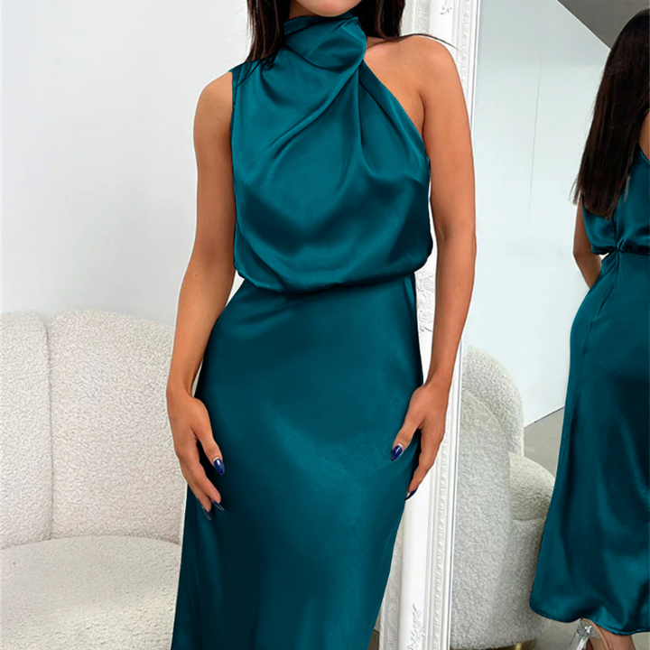 Square Neck A-Line Midi Dress