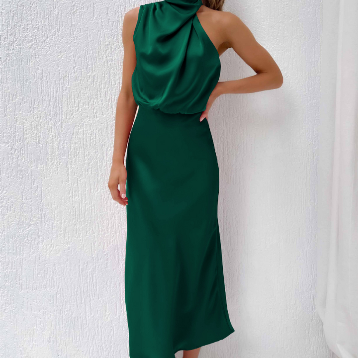 Square Neck A-Line Midi Dress