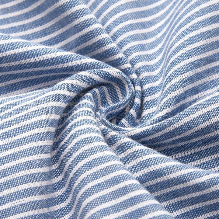 Casual Striped A-Line Midi Dress