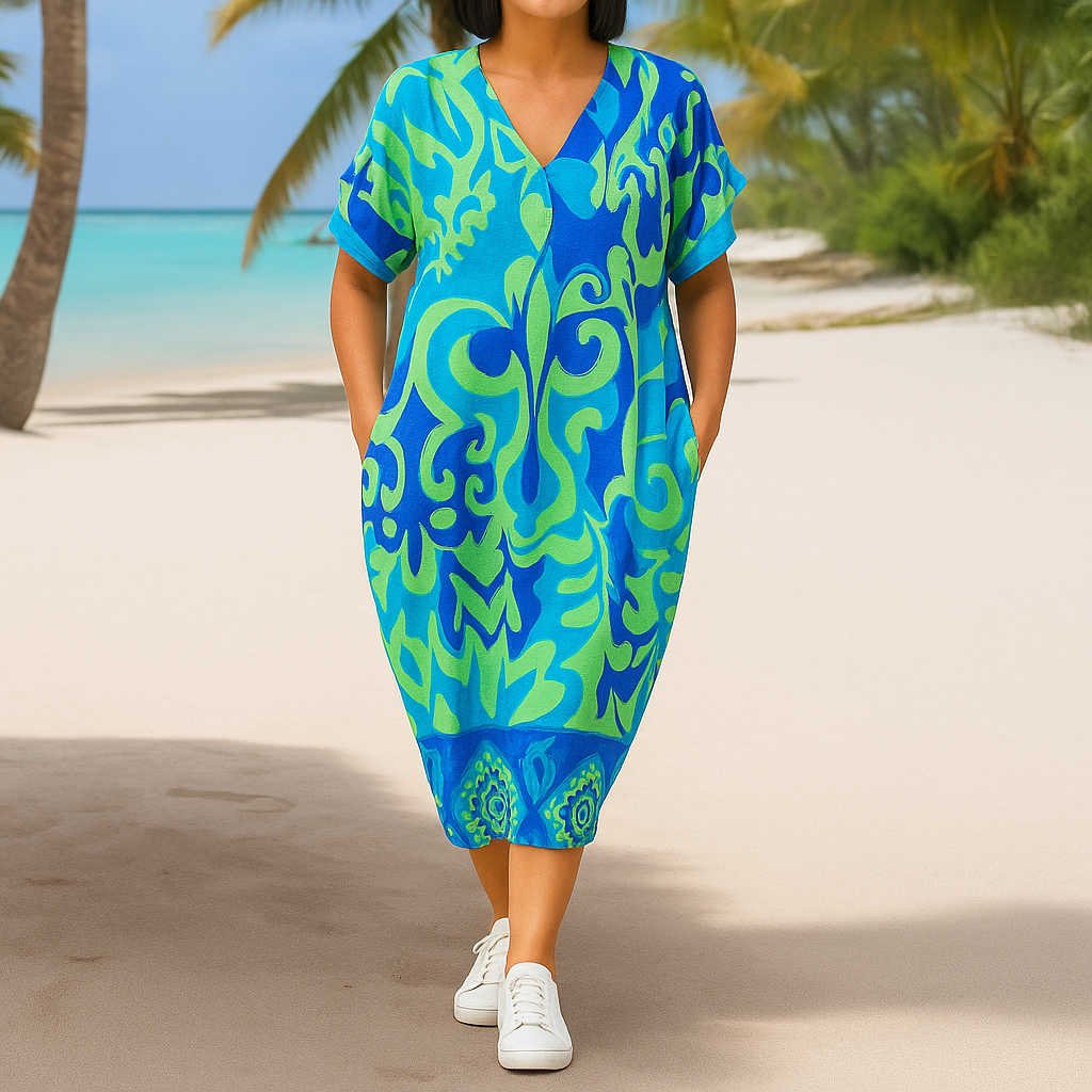 Flowy V Neck Summer Dress