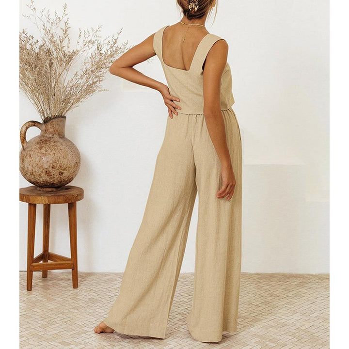 Minimal Top And Wide-Leg Pants Set