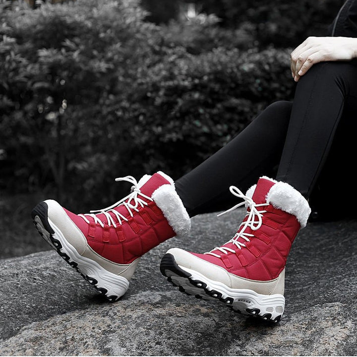 Fleece Lined Warm Snow Boots for Women - Eva-Red-3.0-State of Style