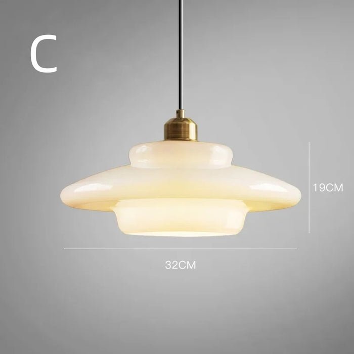 White Glass Pendant Light | Modern Mid-Century Style