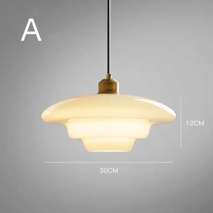 White Glass Pendant Light | Modern Mid-Century Style