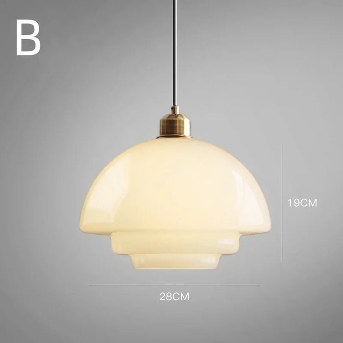 White Glass Pendant Light | Modern Mid-Century Style