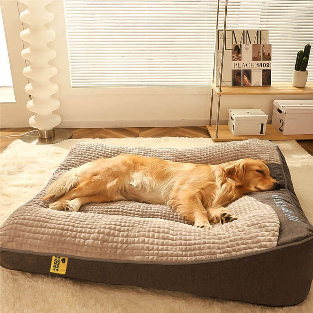 Orthopedisch Hondenkussenbed – Groot Dik Hondenbed met Nekondersteuning en Afneembare Wasbare Hoes