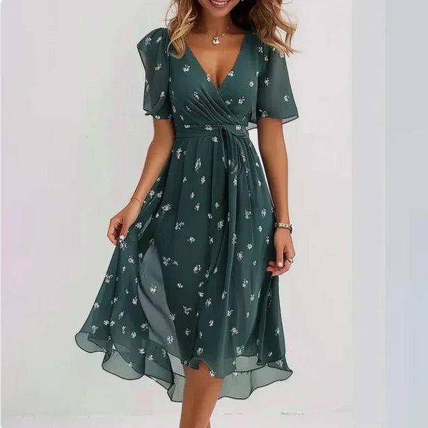 Floral Boho Wrap Midi Dress