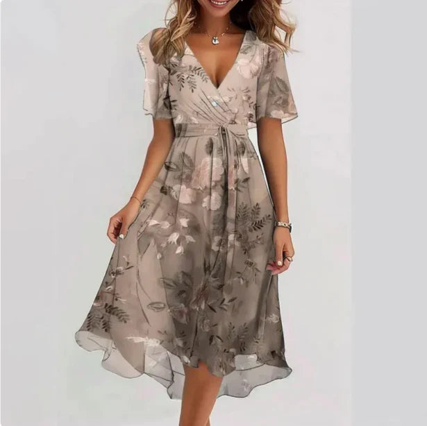 Floral Boho Wrap Midi Dress