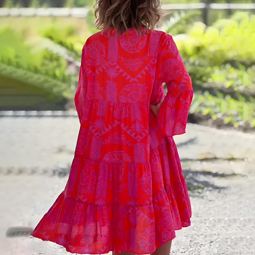 Vibrant Floral Tiered Summer Dress