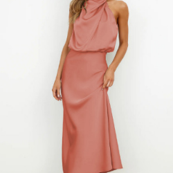 Satin-Look Sleeveless Maxi Dress