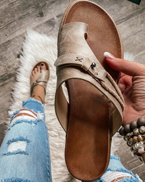 Adjustable Strap Flat Sandals