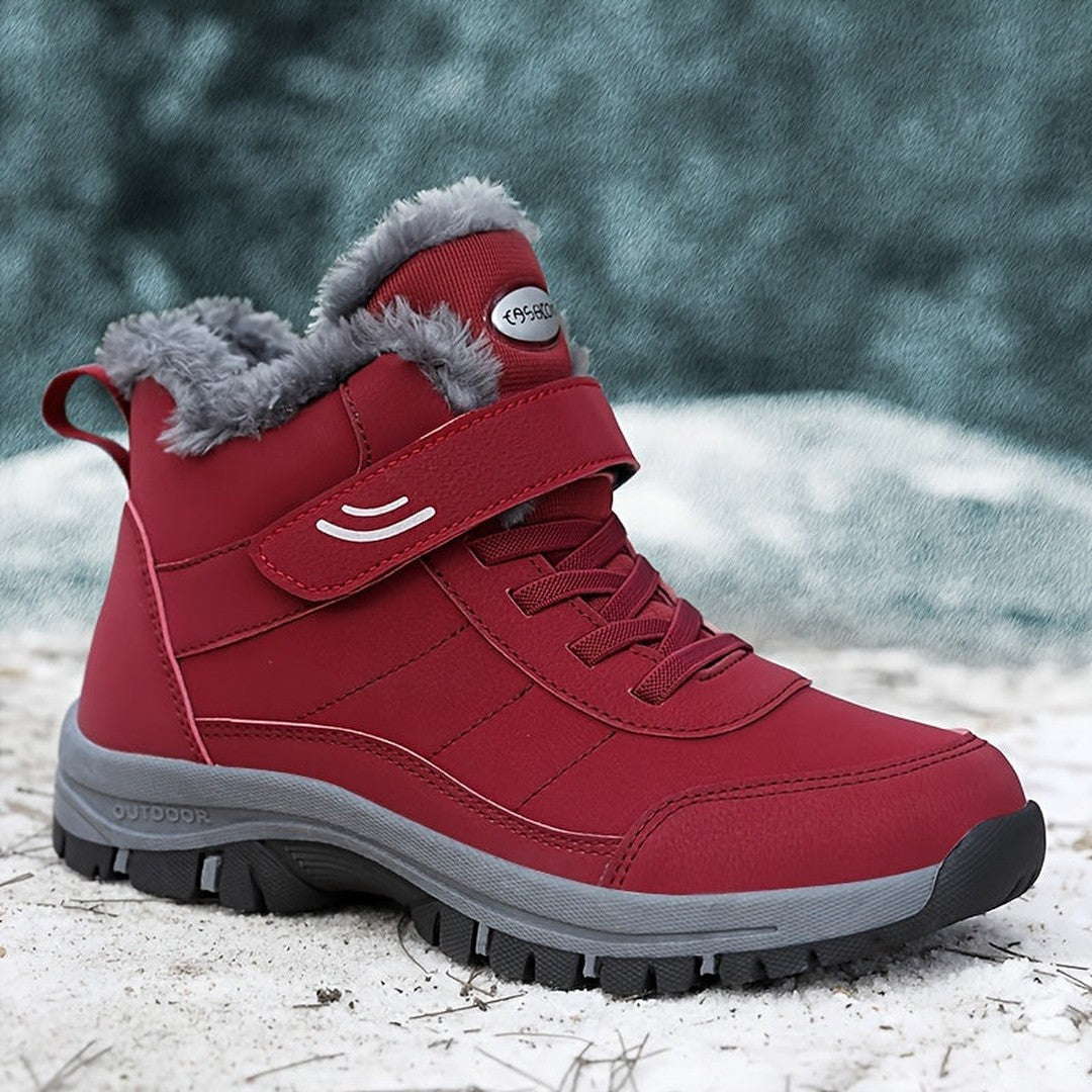 Leather-Look Rounded Toe Winter Boots