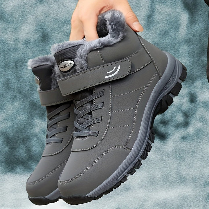 Leather-Look Rounded Toe Winter Boots