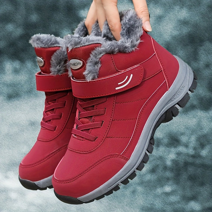 Leather-Look Rounded Toe Winter Boots