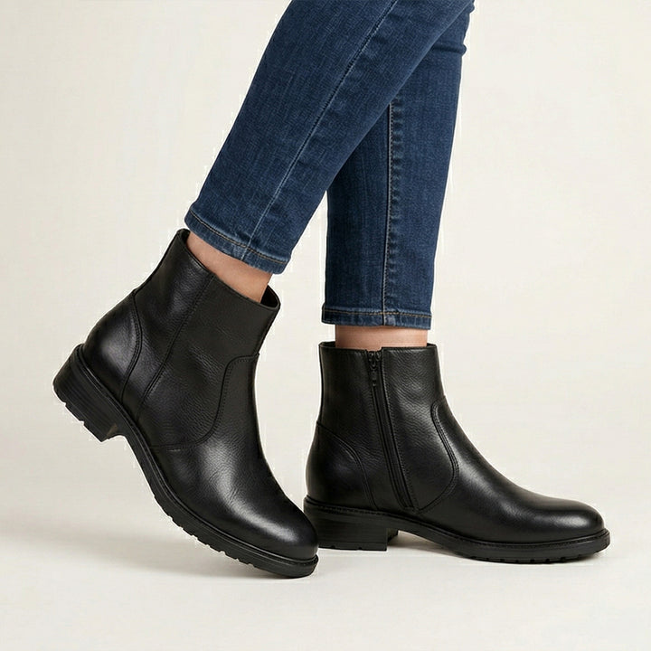 Faux Leather Ankle Boots