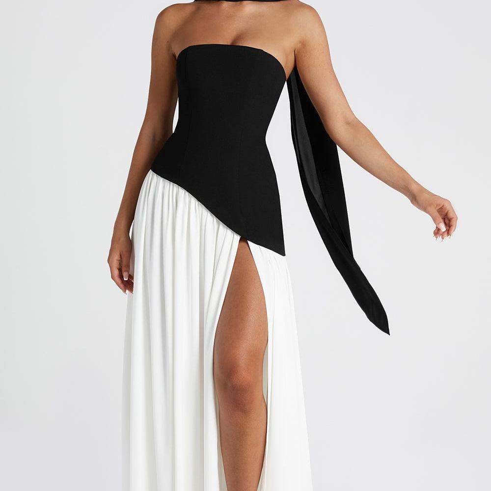 Strapless Maxi Dress with Side Slit