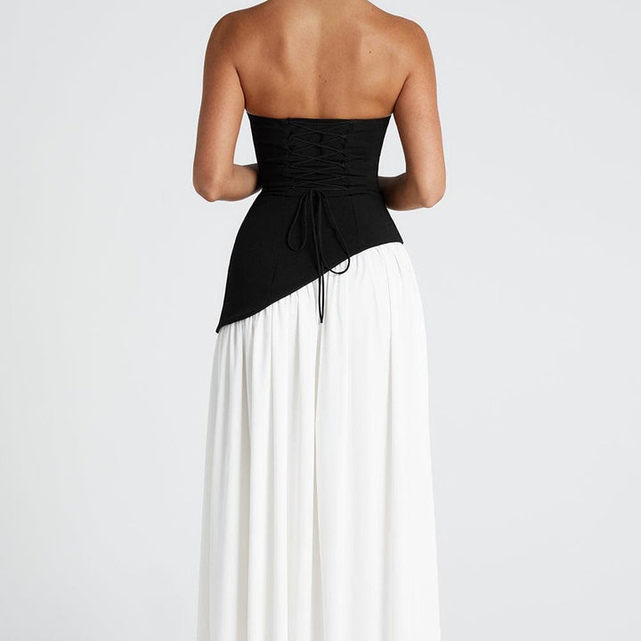 Strapless Maxi Dress with Side Slit
