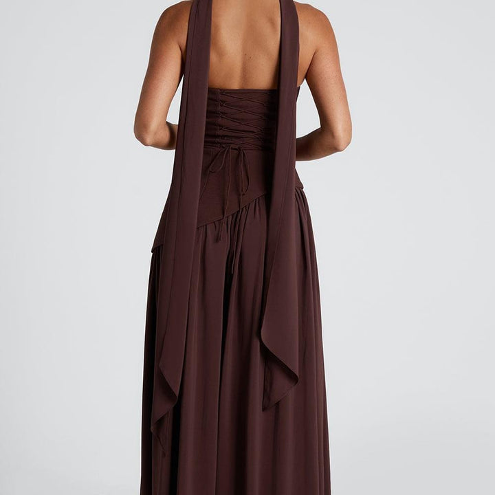 Strapless Maxi Dress with Side Slit