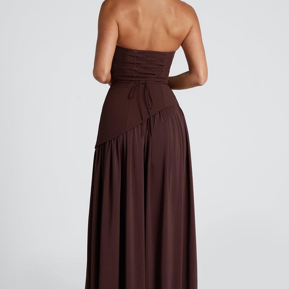 Strapless Maxi Dress with Side Slit