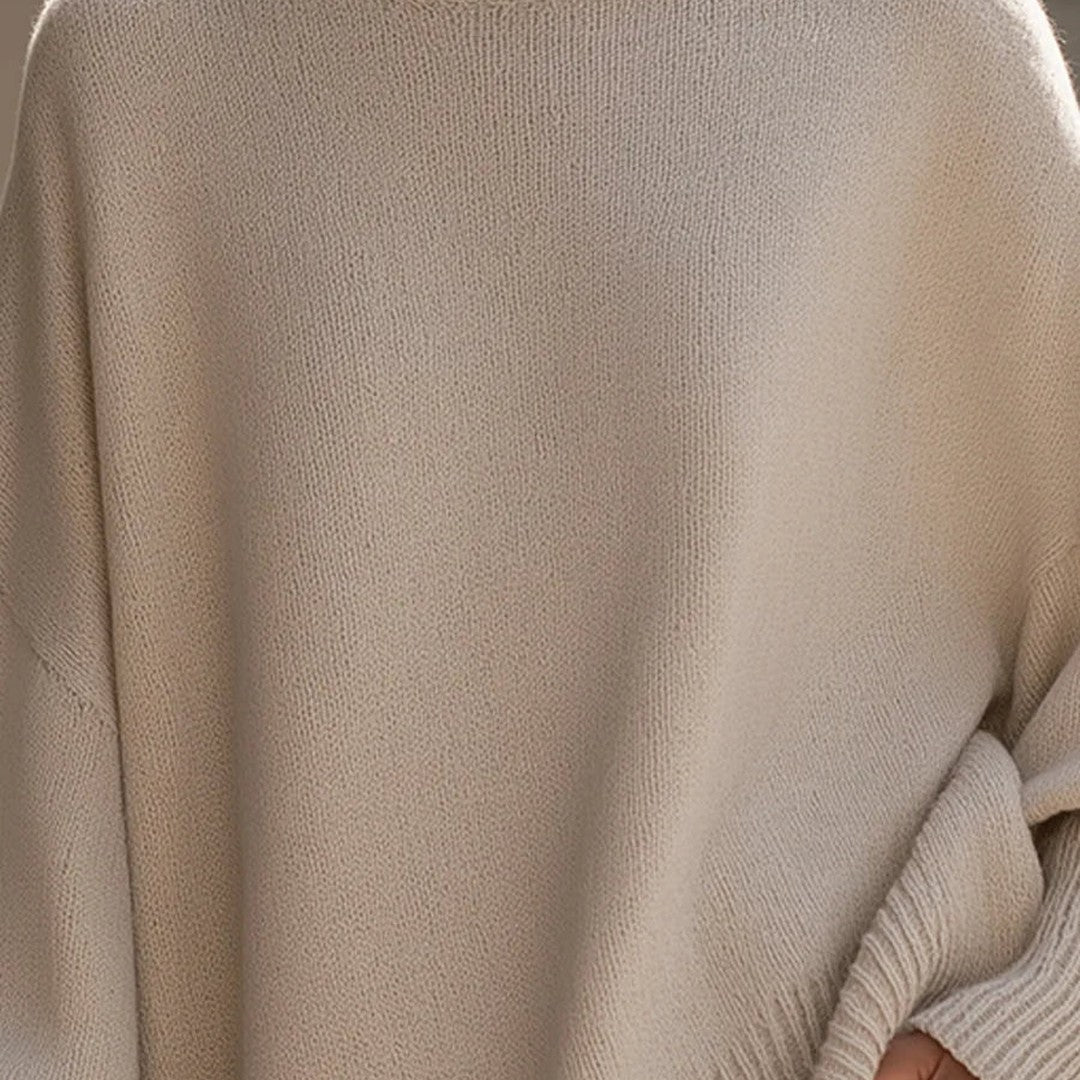 Oversized Round Neck Wool-Look Jumper