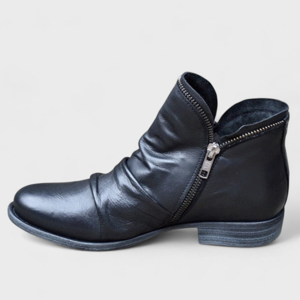 Slim Leather-Look Zip Ankle Boots