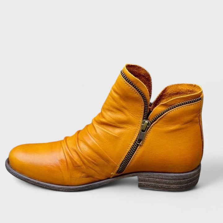 Slim Leather-Look Zip Ankle Boots