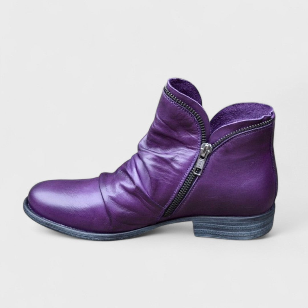 Slim Leather-Look Zip Ankle Boots