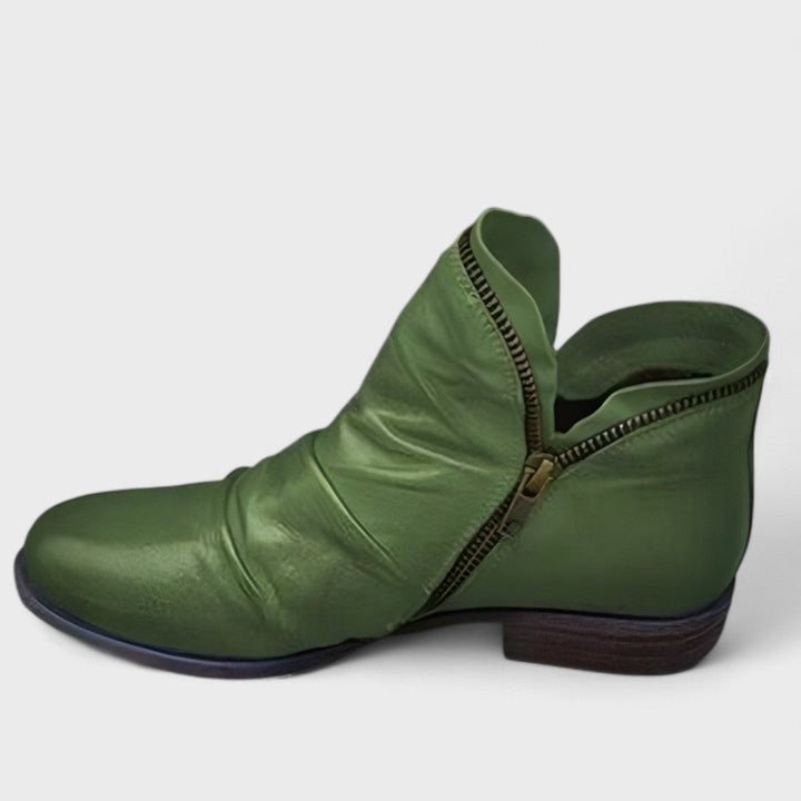 Slim Leather-Look Zip Ankle Boots