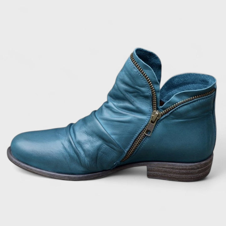 Slim Leather-Look Zip Ankle Boots