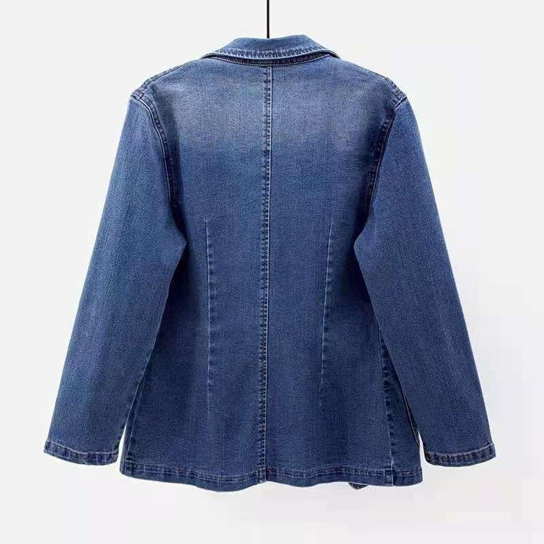 Collared Denim Blazer
