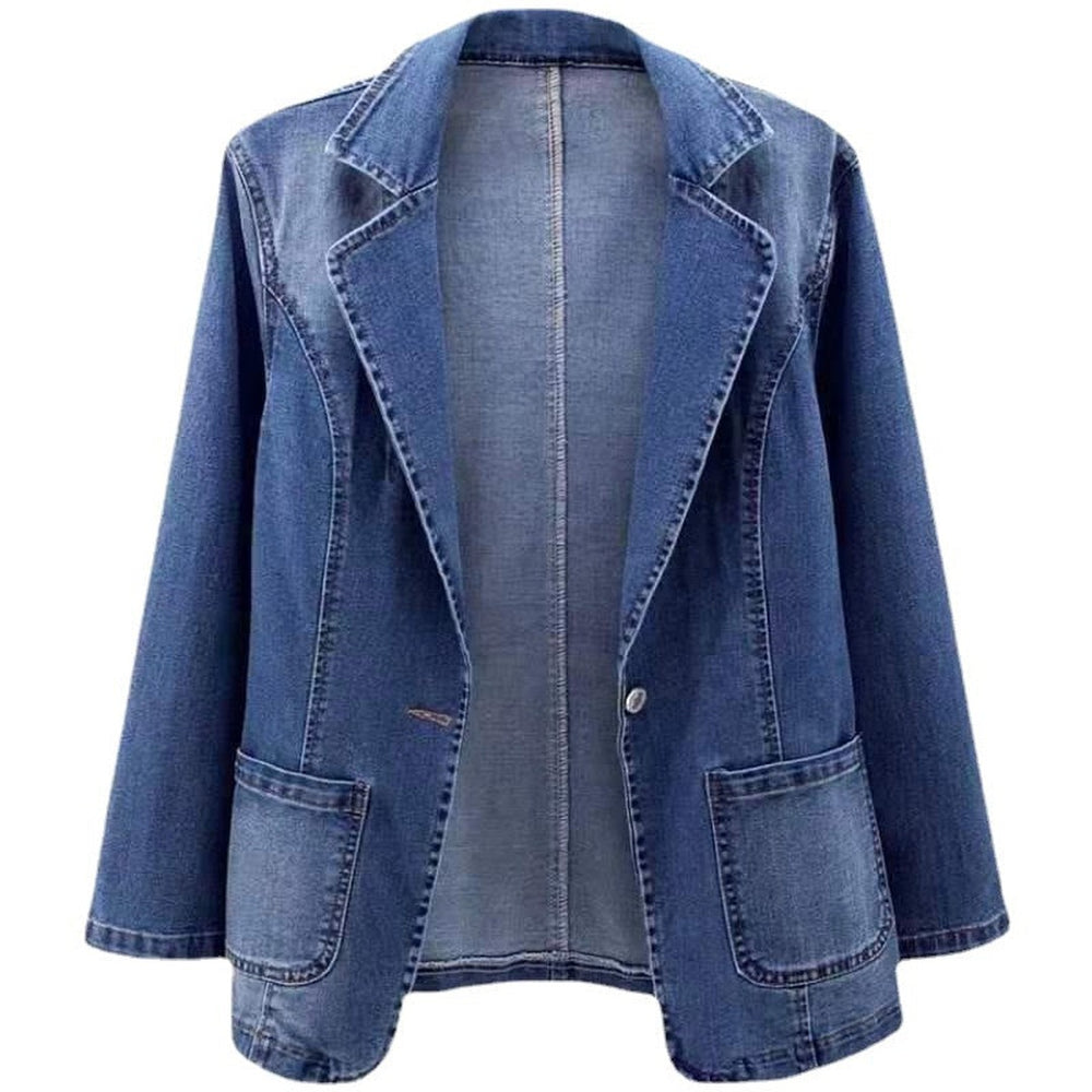 Collared Denim Blazer
