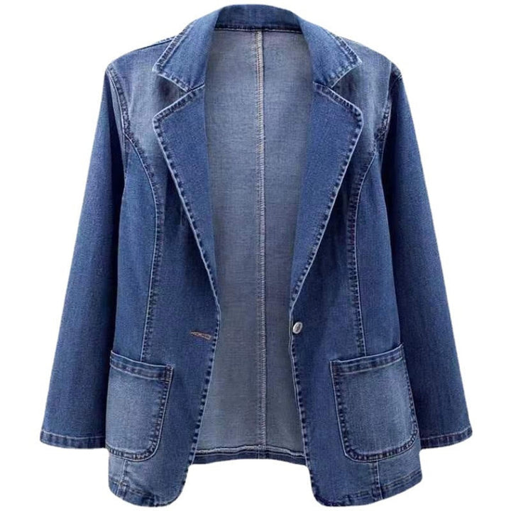 Collared Denim Blazer