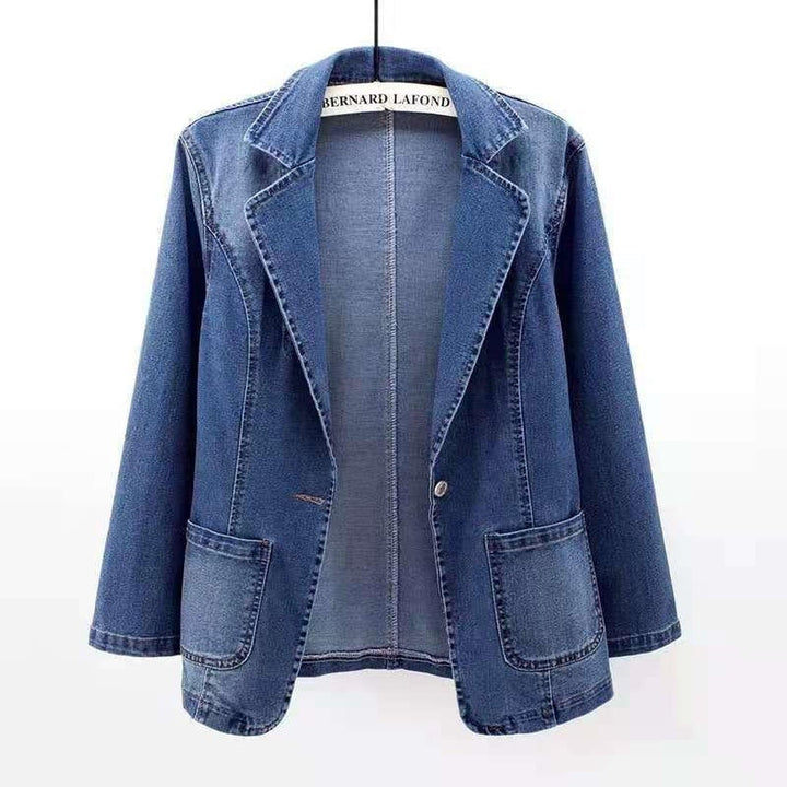 Collared Denim Blazer